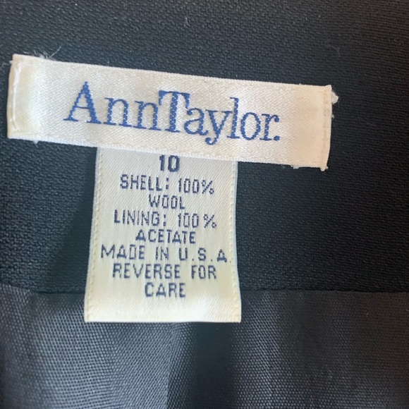 Ann Taylor Separates Double Breasted Suit‎ Black Wool Jacket Women’s 10 Skirt 8 - Picture 2 of 13